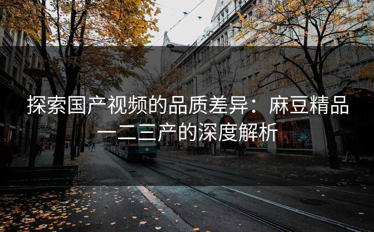 探索国产视频的品质差异：麻豆精品一二三产的深度解析
