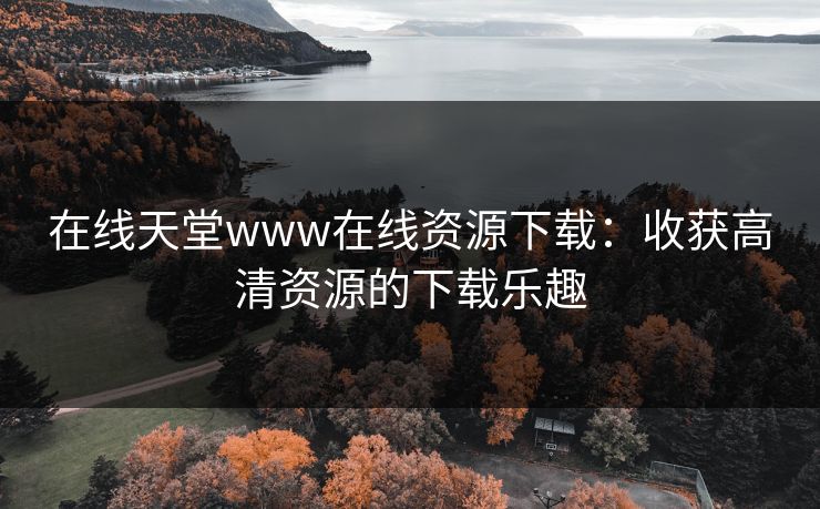 在线天堂www在线资源下载：收获高清资源的下载乐趣