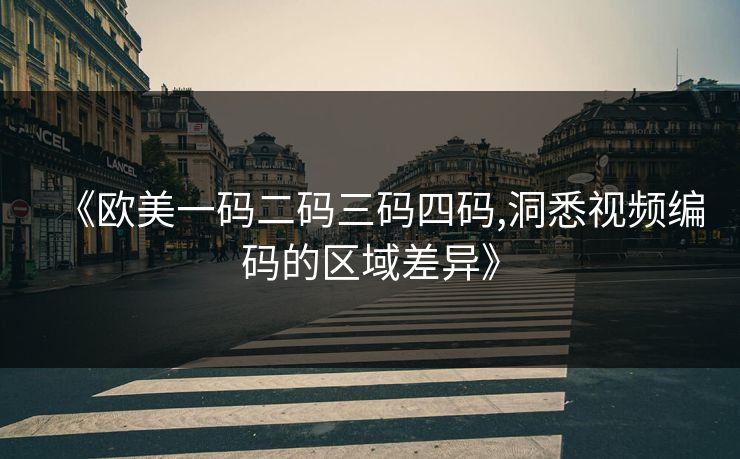 《欧美一码二码三码四码,洞悉视频编码的区域差异》