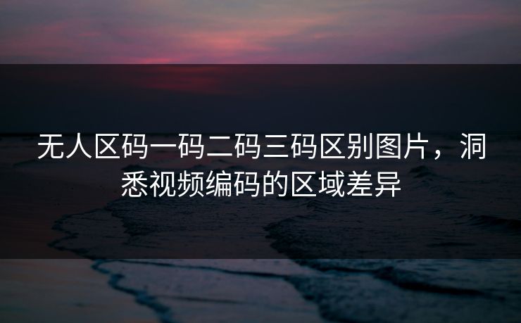 无人区码一码二码三码区别图片，洞悉视频编码的区域差异
